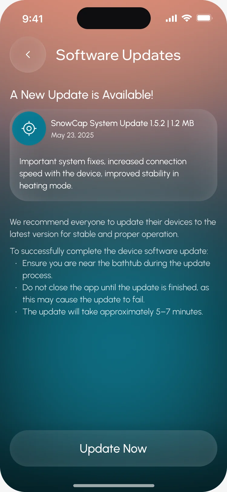 Software Updates: SnowCap System Update 1.5.2, what it fixes and three things to do during the update