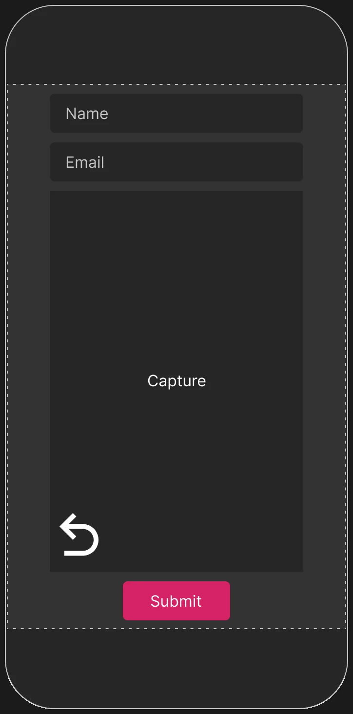 Fan’s submission page preview: the photo, name and email inputs and the submit button
