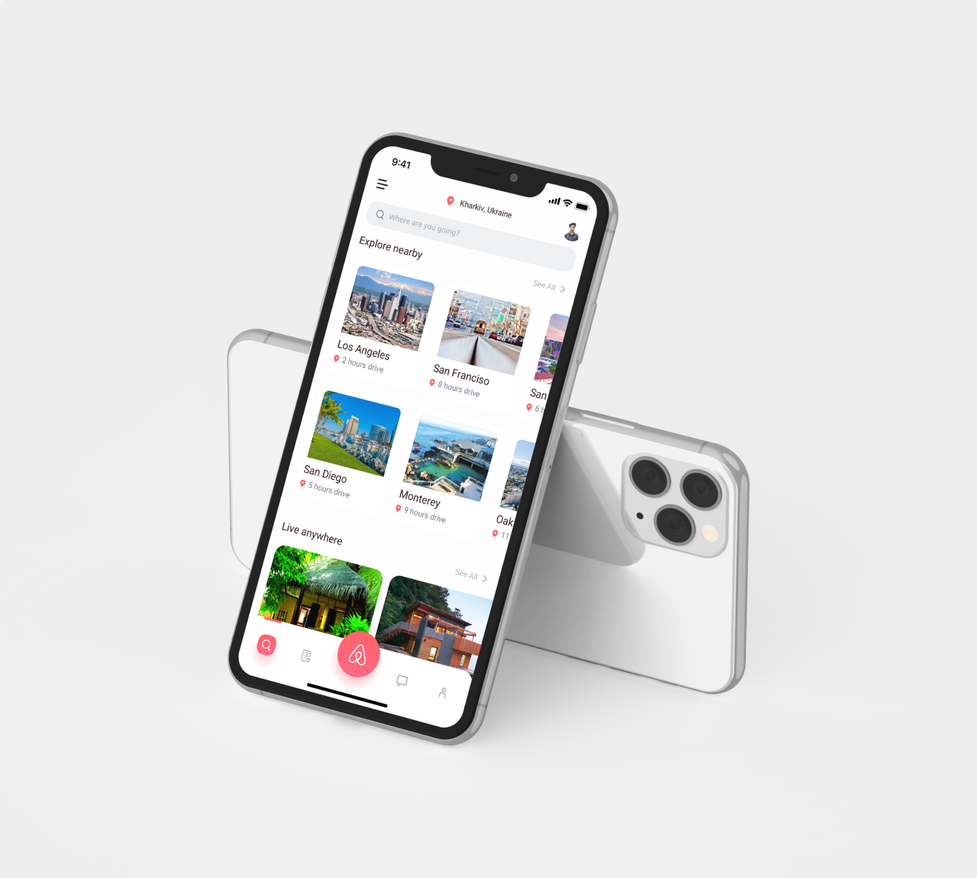 Mobile interface of Airbnb app reviewed during UX Audit focused on improving visual hierarchy and booking flow