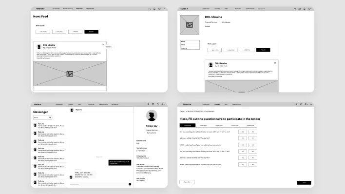 A collection of screens displaying various website designs, illustrating principles of UX design for mobile applications.