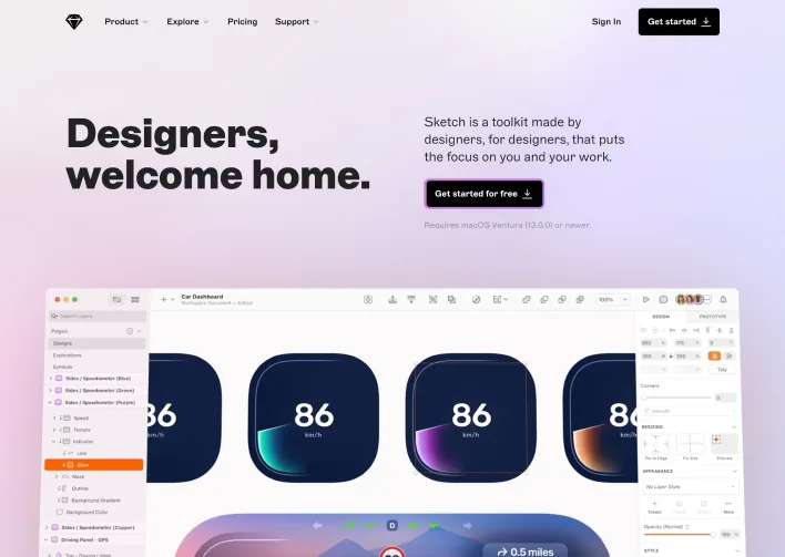 Home page of a website showcasing a new app design, highlighting wireframe structure and its importance in the design process.