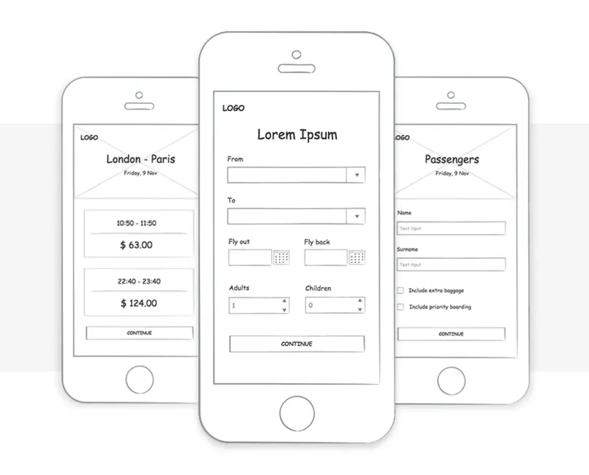 A mobile phone displaying a user-friendly form, illustrating effective UX design principles in wireframing.