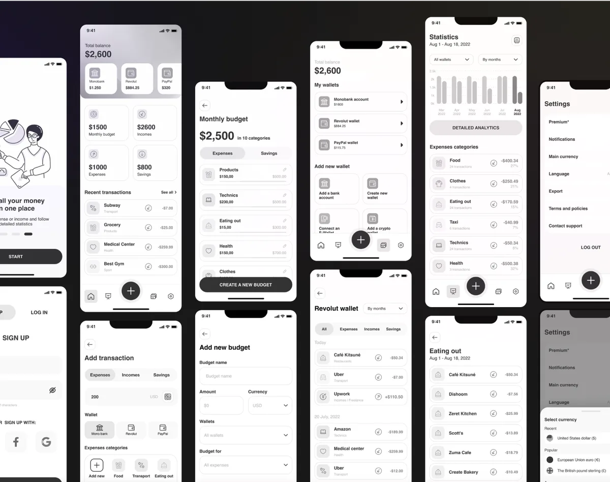 A diverse array of iPhone app screens showcasing various user interface designs and features for effective usability.