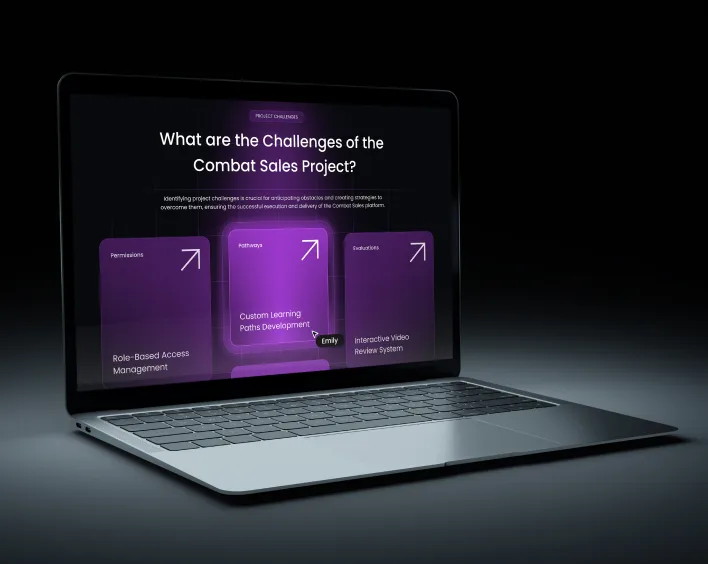 A laptop displaying the contact sales page, featuring a clean layout and easy navigation for customer inquiries.