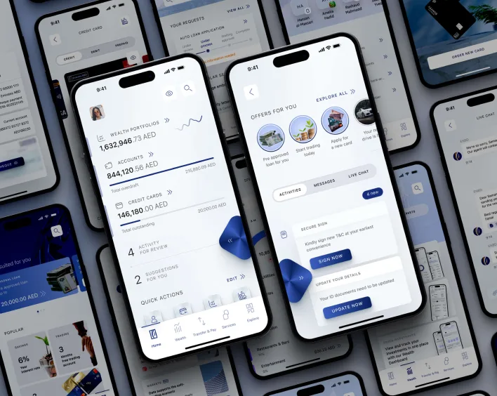 A collection of iPhones displaying various finance apps, highlighting the importance of user-friendly UX design in finance.