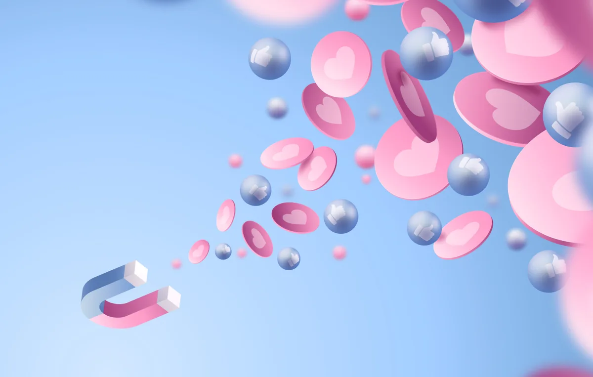 A pink magnet levitates in the air, symbolizing innovative design principles for successful startups.