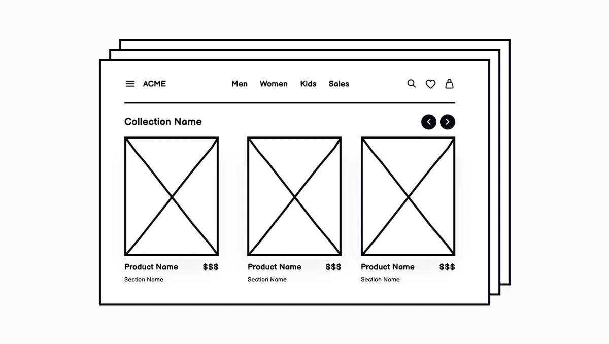 A black and white web page showcasing “The Ultimate Guide to Wireframes UX: Mastering User Experience Design.”